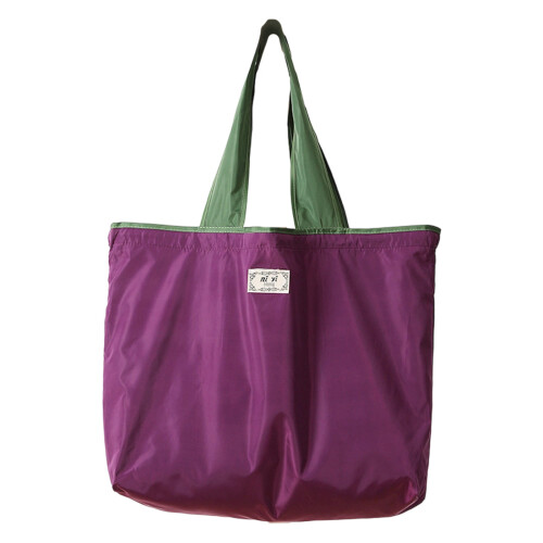 Foldable Shopping Bag Large Capacity Shoulder Bag with-Purple L