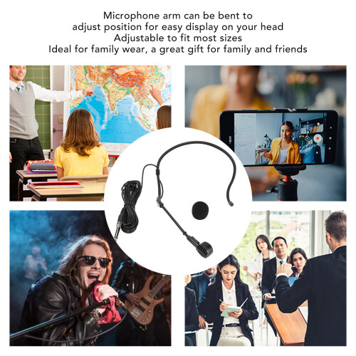 6.35mm Earhook Dynamic Microphone，16.4ft Cable for Karaoke, Speakers, Teaching 1