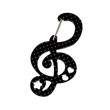 Star Note Shape Carabiner Multipurpose Keyring Hook Bag-Black