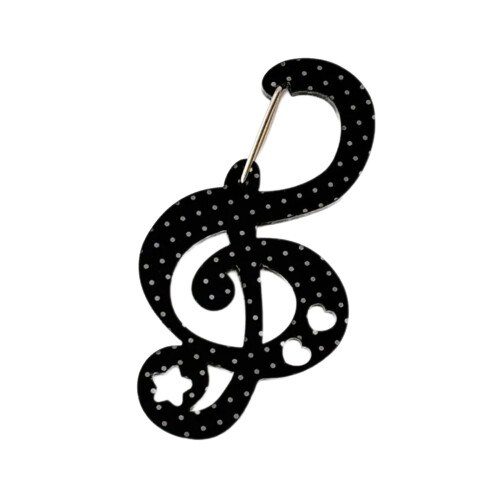 Star Note Shape Carabiner Multipurpose Keyring Hook Bag-Black