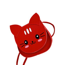 Unique Cats Pattern Shoulder Bag For Children Compact Size-Red