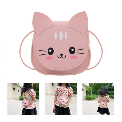 Unique Cats Pattern Shoulder Bag For Children Compact Size-Red 2