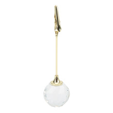 Porta-números de mesa com base em esfera de cristal, pasta de recados premium em ferro e acrílico para decoração de casa e escritório com clipe