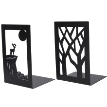Fermalibri in metallo resistenti, design elegante per ufficio o scuola, fermalibri decorativi in metallo nero con superficie liscia e resistente alla