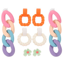 3Sets Chain Link Ohrhänger Bunt Schmuck Frauen