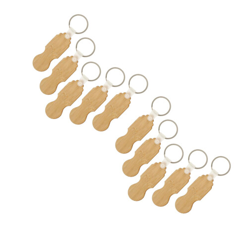 10Stk Metall Bambus Schlüsselring Khaki 2