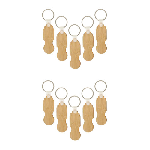 10Stk Metall Bambus Schlüsselring Khaki 1