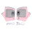 Heated Glove 2 Pcs Pink USB Rechargeable Microfiber 2000mAh 7
