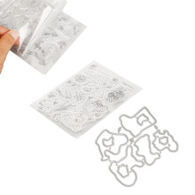 Klare TPR wiederverwendbare transparente Stempelset mit Gravur, 15,6x11cm