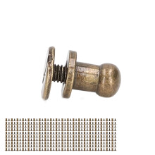 200 Sets Copper Chicago Screws 7x5mm Round Head Rivets for Handbags