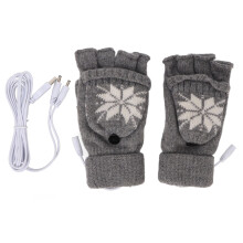 Innovative varmehandsker, vinterhåndvarmere med tre temperaturniveauer, USB-opvarmning for alsidig varme, halvfingerhandsker til skrivning og spil