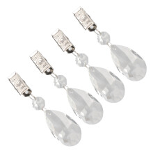 Glass-Prismen-Tischdecken-Gewichte mit Clips für Zuhause & Party, 8-teiliges Set