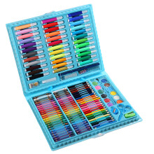 Tekenset met hoogwaardige materialen, kunstset inclusief kleurpotloden, stiften, aquarelverf en schetsblok, uitgebreide tekenbenodigdhedenset