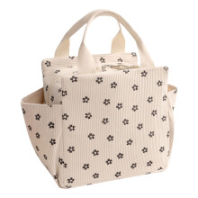 Sac à déjeuner spacieux pour adultes, sac-Fleur de prunier beige