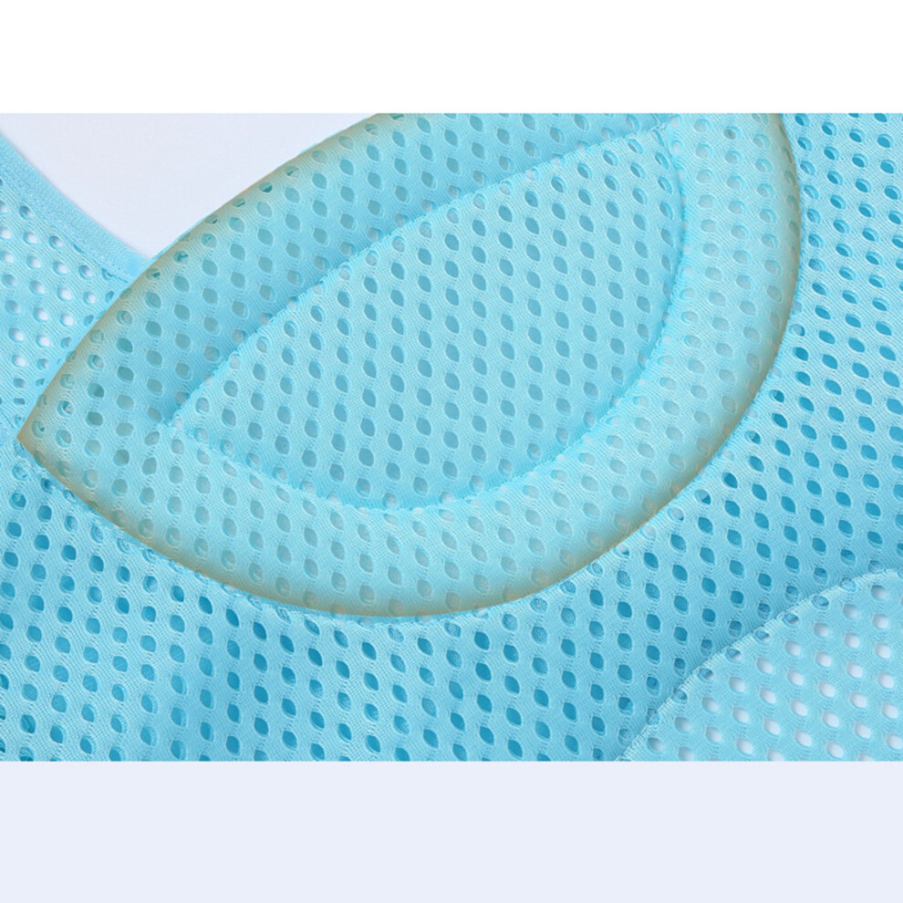 Baby Blue Bath Seat Support with 3D Breathable Fabric, Non-Slip & Adjustable Straps