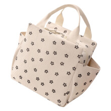 Thermal Waterproof Lunch Cooling Bag Large-Beige plum blossom