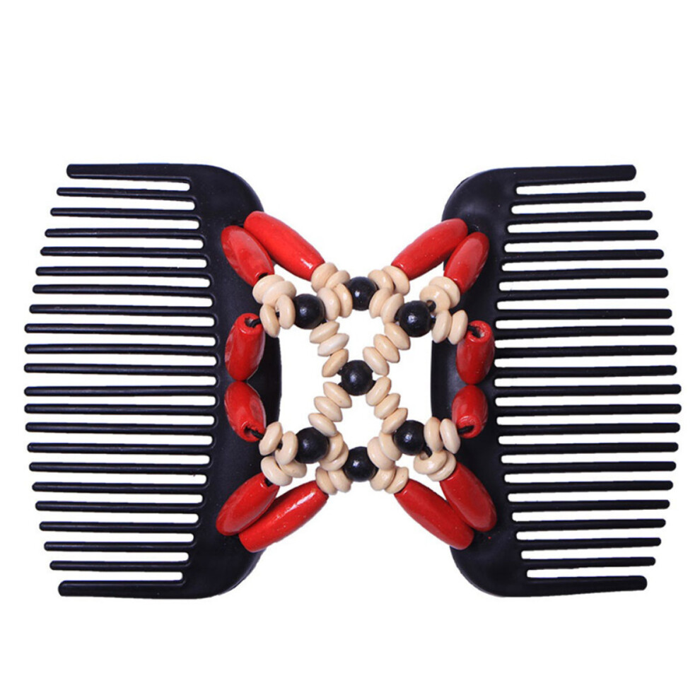 Retro-Inspired Hair Comb, Elastic Beads Hair Accessories Ideal Gift For Easy Hairstyling, Versatile Massage With Comfortable Wear, Perfect For Thick