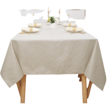 Rectangle Tables Linen Tablecloth, Water Resistant Faux Linen Fabric for Elegant Decorative Dining, Wrinkle Resistant and Easy to Care