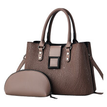 Damen-Handtaschen- und Umhängetaschen-Set, 2-teilig, mit-Kaffee