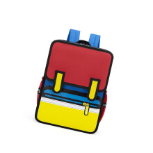 Lustiger 3D-Design-Rucksack für Kinder, Schulranzen,-Rot