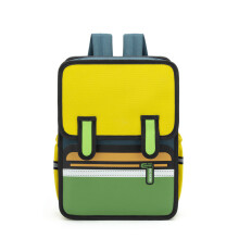 Rucksack im 3D-Cartoon-Stil für Kinderschultasche, ideal-Gelb