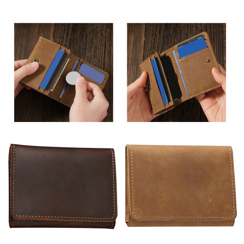 Raffinierter PU-Leder-Visitenkarten-Organizer,-Kaffeefarbe 1