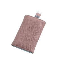 Kompaktes Schlüsseletui aus PU-Leder, lässiger Kartenhalter-Rosa