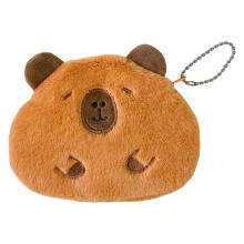 Plüsch-Capybara-Geldbörse mit Reißverschluss, sichere und-braun