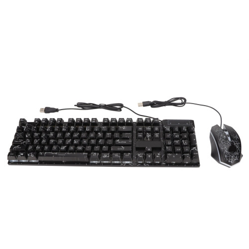 USB Keyboard Mouse Combo 104 Keys Colorful Backlight Gaming Set 1