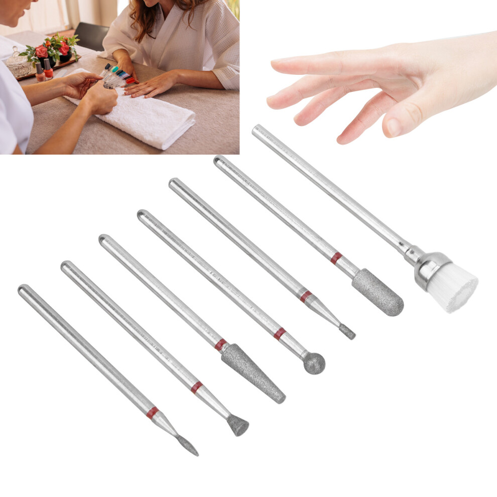 7pcs Tungsten Steel Nail Drill Bits | Rotatable Coarse Skin Removal