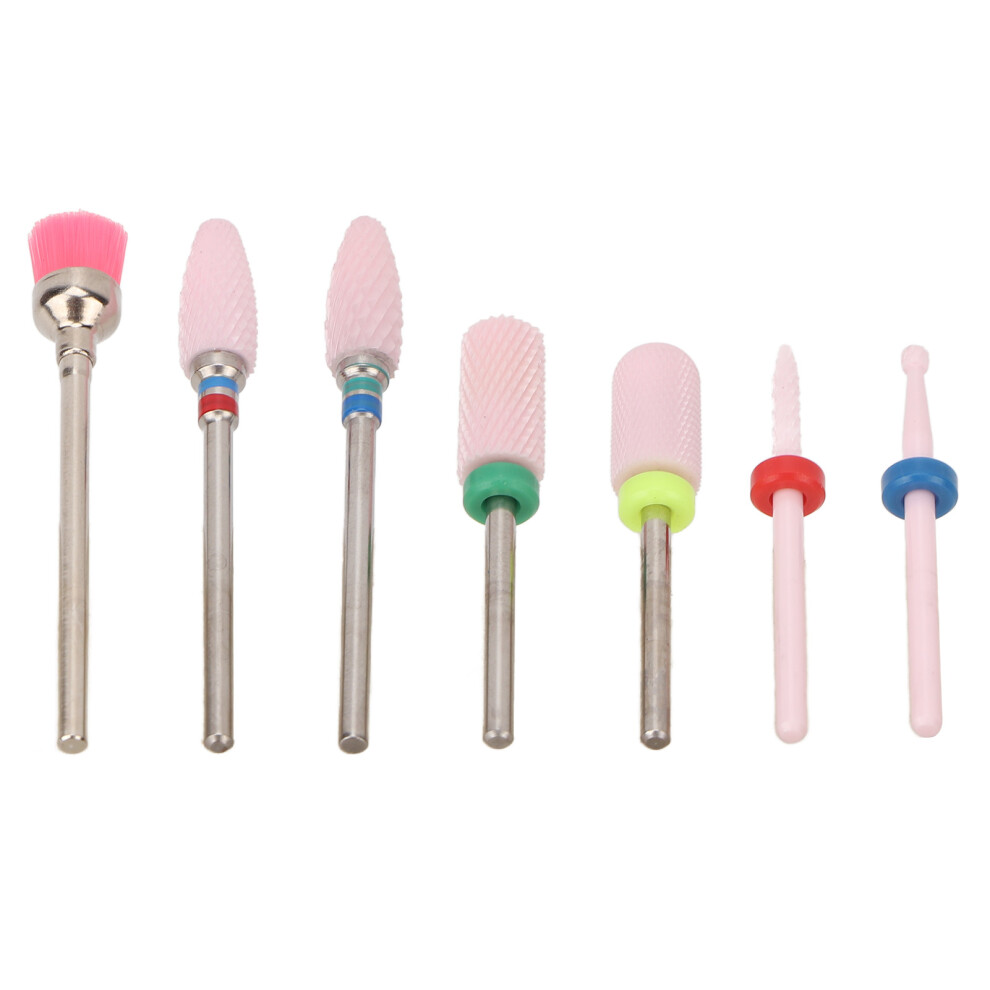 7 pcs Stainless Steel Nail Drill Bits for Home Salon Grinding