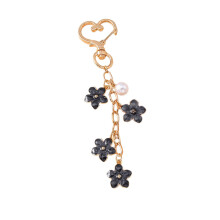 Porte-clés pendentif de sac à breloques en-Bouton Love noir