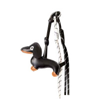 Porte-clés en corde tressée, pendentif teckel,-Boucle Oeuf Noir
