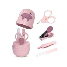 Kit de presente para cuidados com as unhas do bebê, 4 em 1, kit de manicure ergonômico para bebês, com ferramentas de aço inoxidável de alta