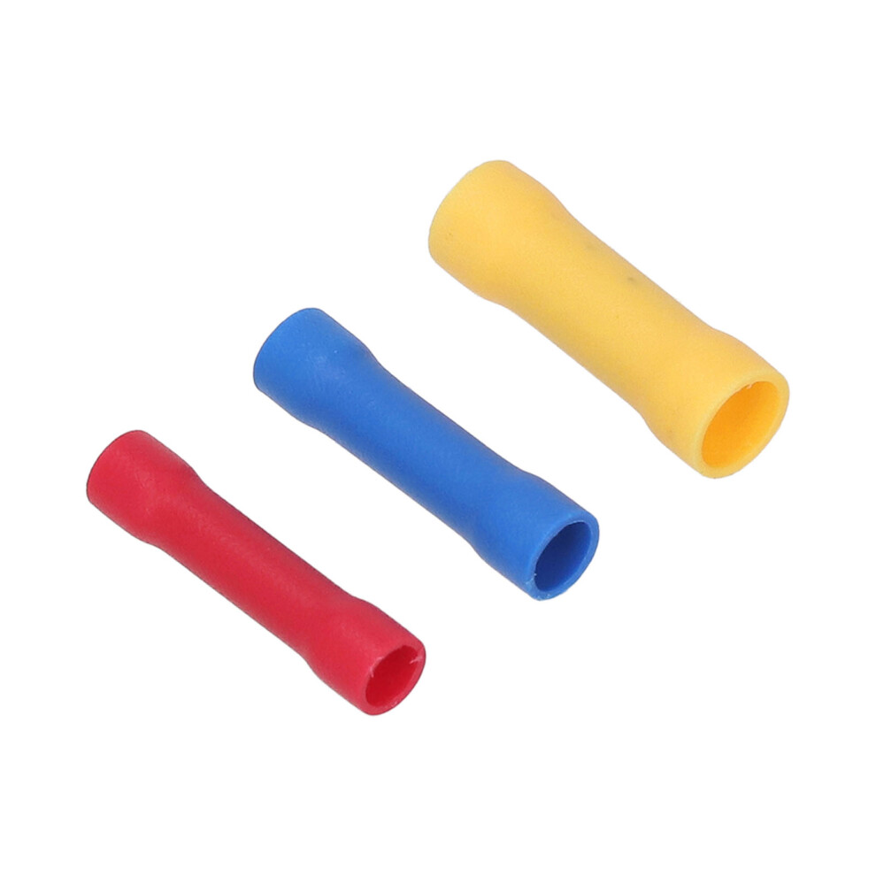 300Pcs Brass Pvc Crimp Terminal Butt Connectors Insulated Wire Terminals 8441372669709