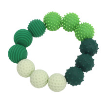 12 Pcs Green Silicone Stress Relief Balls, Textured Sensory Toys, 22mm