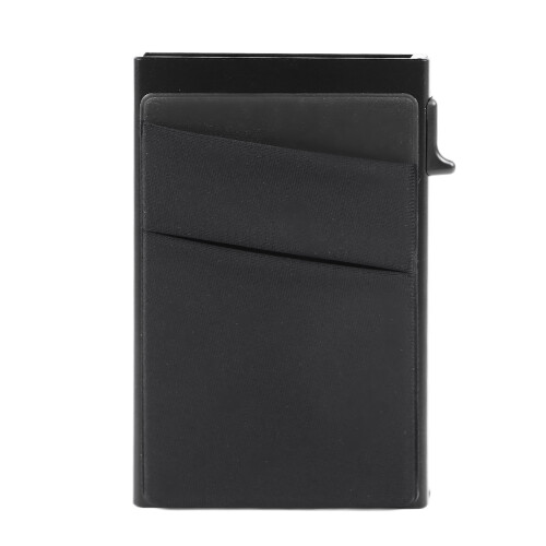 Side Push Card Holder Aluminum Black Free Size 1