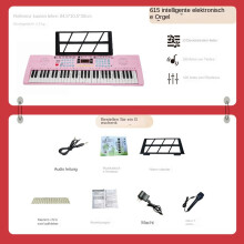 ([615 Pink] Elektronische Tastatur) Tragbare 61 Schlüssel Kinder elektronische Tastatur