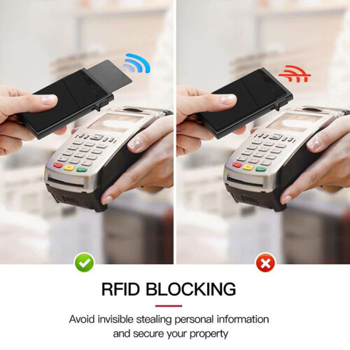 Side Push Card Holder Aluminum Black Free Size 2