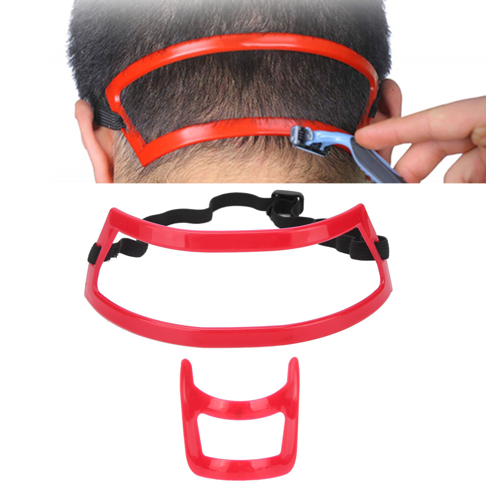 Red Plastic Beard Neckline Shaving Template Set For Men 1 Piece