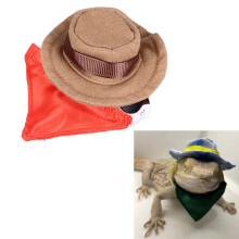 Verstellbarer Cowboy-Hut & Bandana Set: Perfekt für Reptil-Halloween-Kostüme