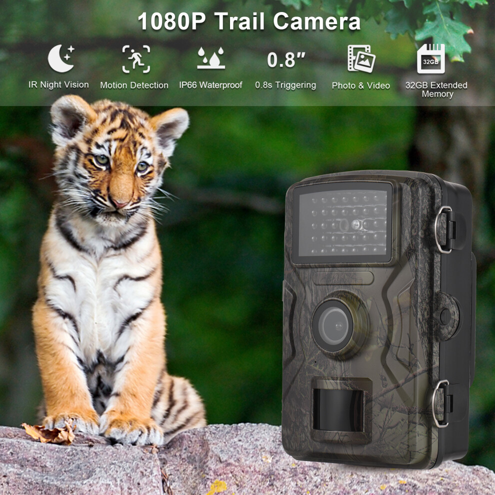 1080P 16Mp Wildlife Trail Camera With 2.0" Tft, Waterproof Ip66 9451381207440