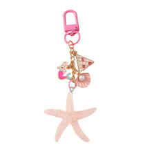 Creative Keychain Shell Keyrings Fashion-Pink starfish