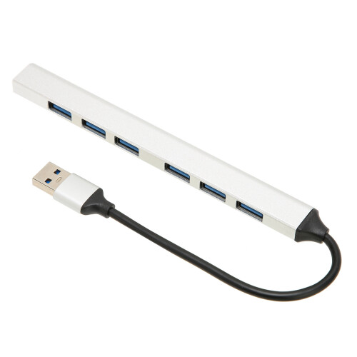 USB3.0Hub7Ports OTG Διαθέσιμος τροφοδοτούμενος προσαρμογέας USB από κράμα αλουμινίου 1