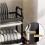(Three-layer) A Large Three-Tier Kitchen Storage Rack - Efficient Drainage, Equipped with a Utensil Holder, Cutting Board Rack, And 12