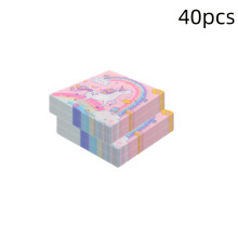 40pcs Rainbow Unicorn Print Party Napkins | Premium Disposable 2-Ply Square Paper Towels for Holiday Events and Hotels