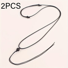 (2pcs Black) Adjustable Waxed Braided Necklace Cords | Handmade Craft Chokers, Durable & Stylish for Casual Attire or Gifting,