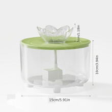 (Green) 1pc Lotus-Shaped Cat Water Dispenser and Feeder | USB Powered, Suitable for Cats, Voltage 36V, Without Battery