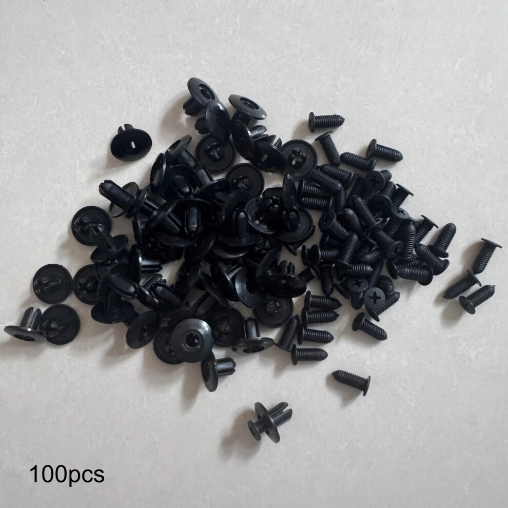 100Pcs Heavy-Duty Plastic Automotive Expansion Clamp Set - Multi-Purpose Fastener Kit With Door Mudguard, Bumper Trim, 8106962150837