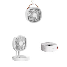 Oscillating Pedestal Fan Foldable Quiet Rechargeable Desk Floor Fan With Remote Control Telescopic Adjustable Heights USB Powered For Home Office And